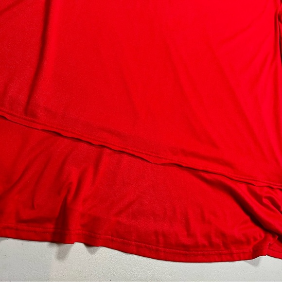 Doublju Bright Red V-Neck Short Sleeve Top - Picture 9 of 13
